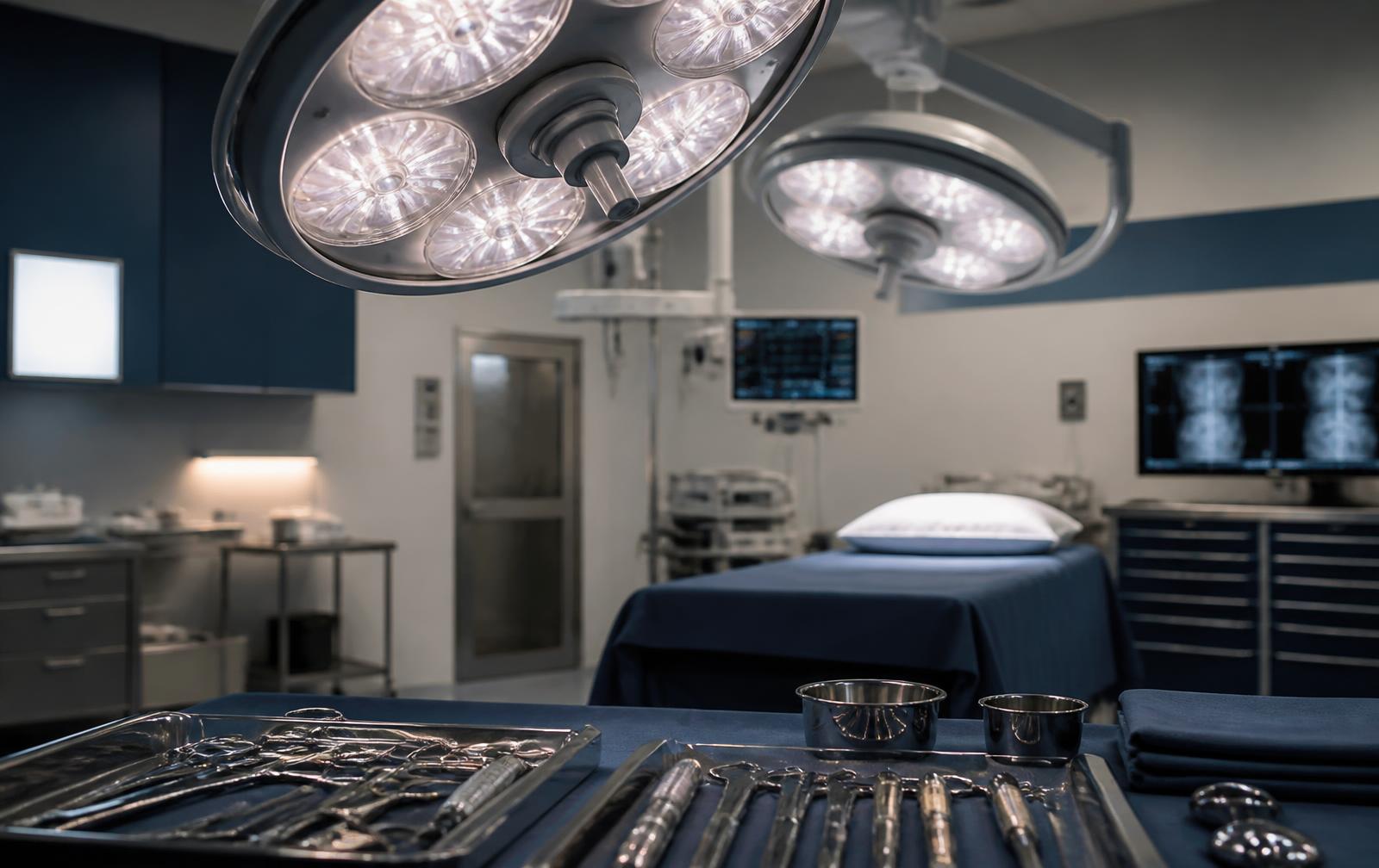Modern hospital operating room prepared for surgery